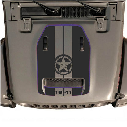 CarCode hood decal for Jeep Wrangler JL/JLU Rubicon 392 and JT Gladiator Mojave, style #70, with detailed design visible on vehicle hood