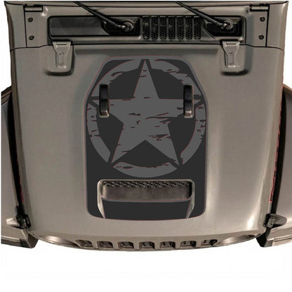 CarCode hood decal for Jeep Wrangler JL/JLU Rubicon 392 and JT Gladiator Mojave 2020-2026, style #35, shown on vehicle hood.