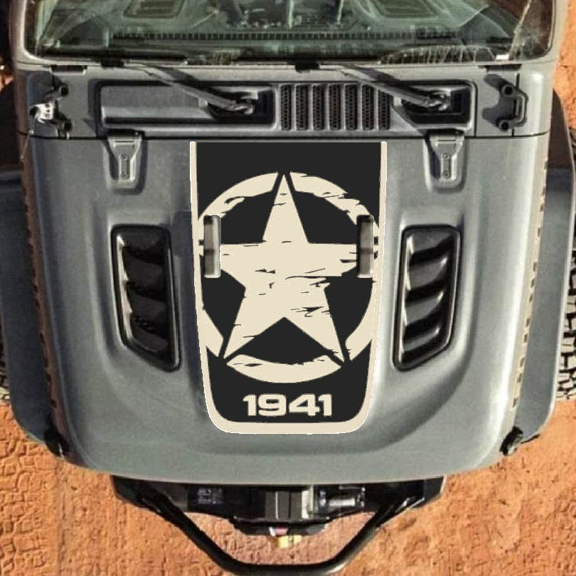 Hood Decal for Jeep Wrangler JL JLU Gladiator JT Rubicon Hood 2018+ Style #31