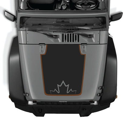 CarCode Jeep Wrangler JK/JKU hood decal Style #73 in black, featuring bold graphic design on the vehicle's hood.