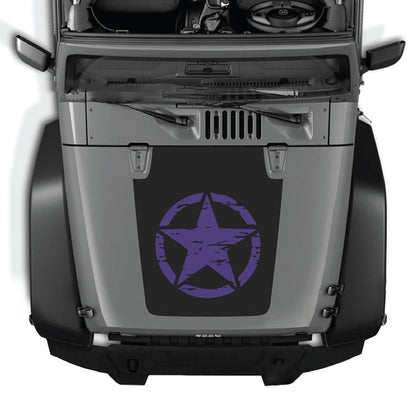 CarCode Jeep Wrangler JK/JKU hood decal style #25, black graphic design on the vehicle's hood for a custom look.