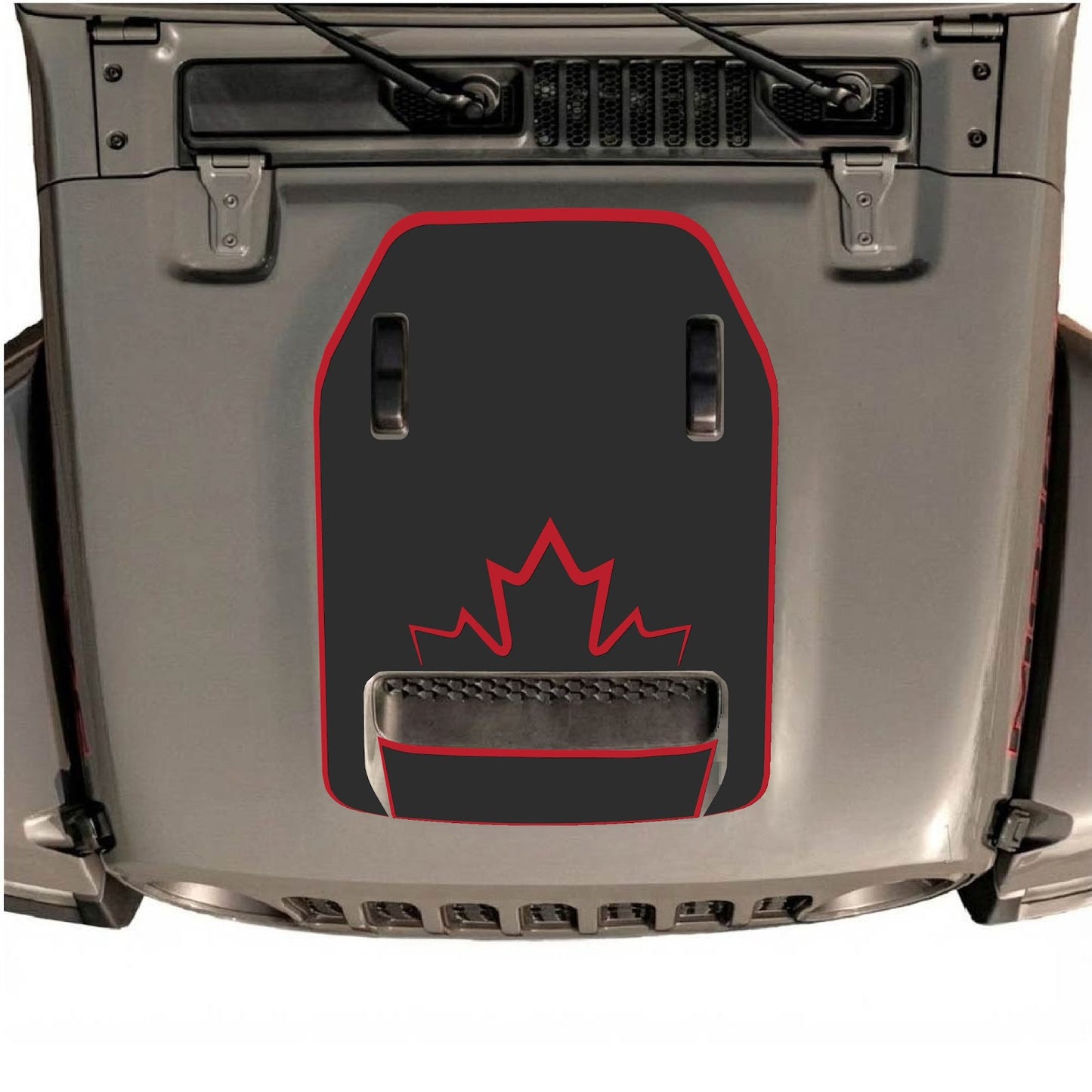 CarCode hood decal for Jeep Wrangler JL/JLU Rubicon 392 and JT Gladiator Mojave 2020-2026, style #19, shown on vehicle hood.