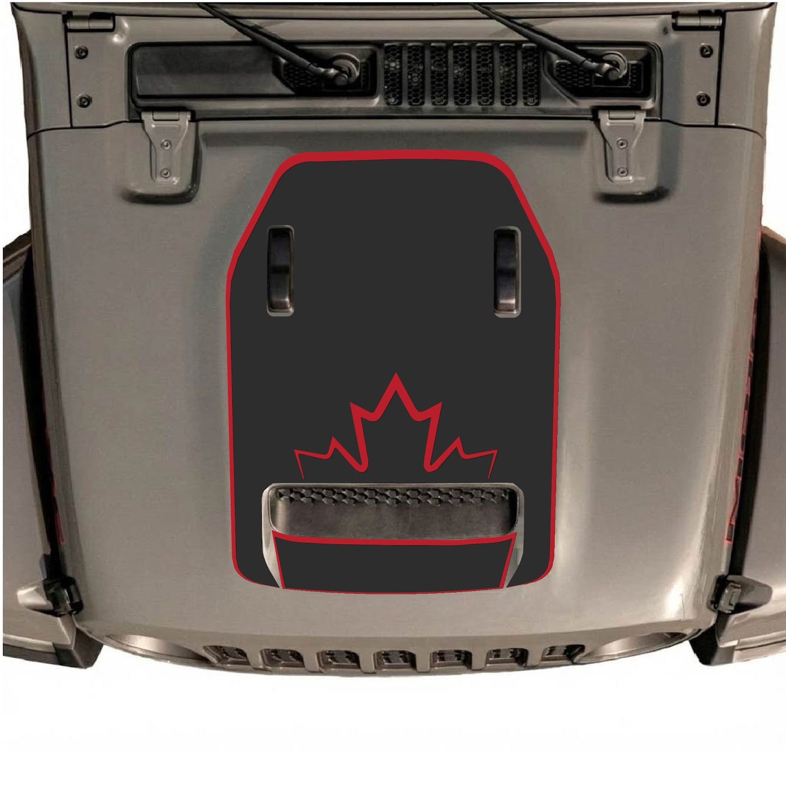 CarCode hood decal for Jeep Wrangler JL/JLU Rubicon 392 and JT Gladiator Mojave 2020-2026, style #19, shown on vehicle hood.