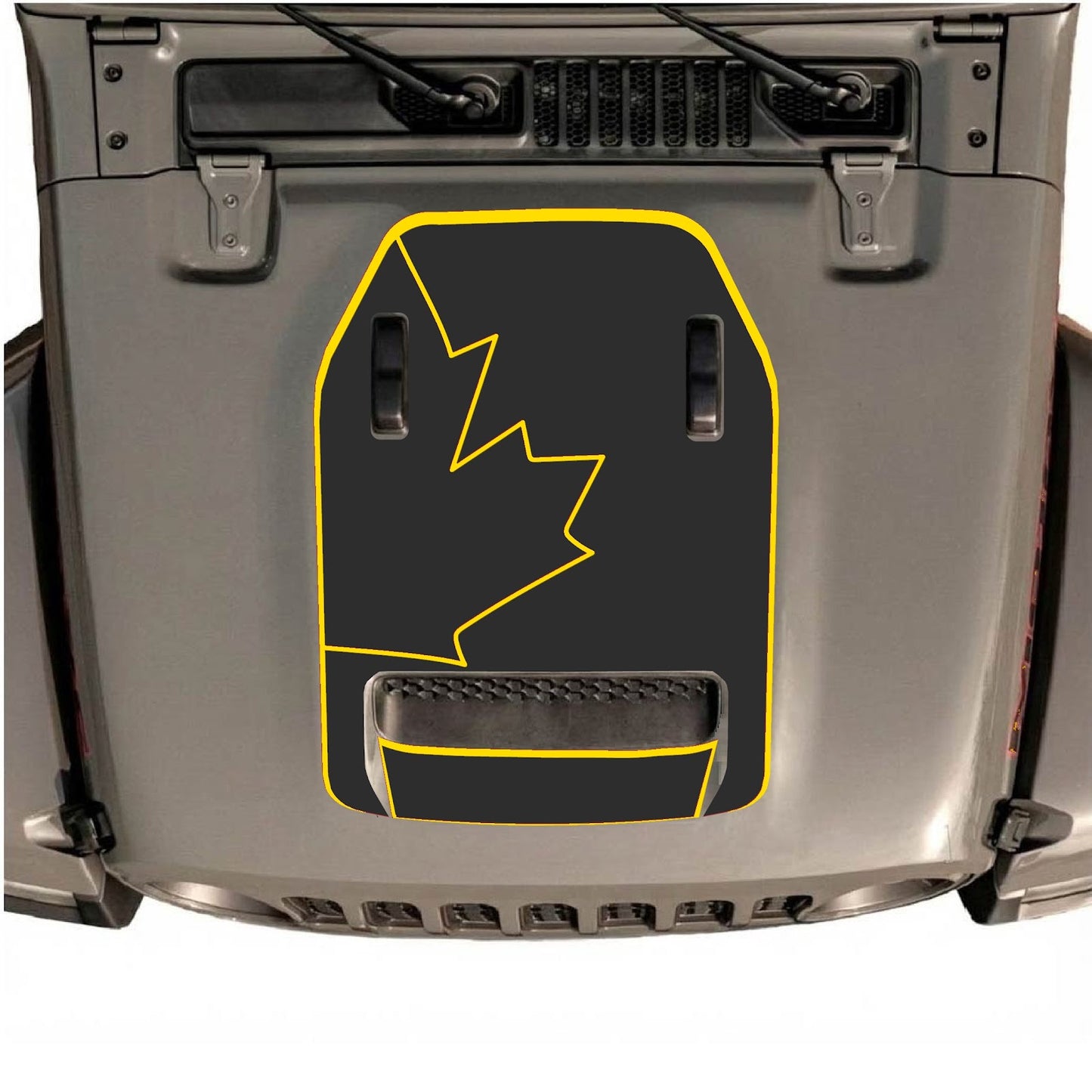 CarCode hood decal for Jeep Wrangler JL/JLU Rubicon 392 and JT Gladiator Mojave 2020-2026, style #27, shown on vehicle hood.