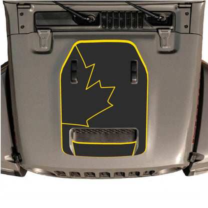 CarCode hood decal for Jeep Wrangler JL/JLU Rubicon 392 and JT Gladiator Mojave 2020-2026, style #27, shown on vehicle hood.