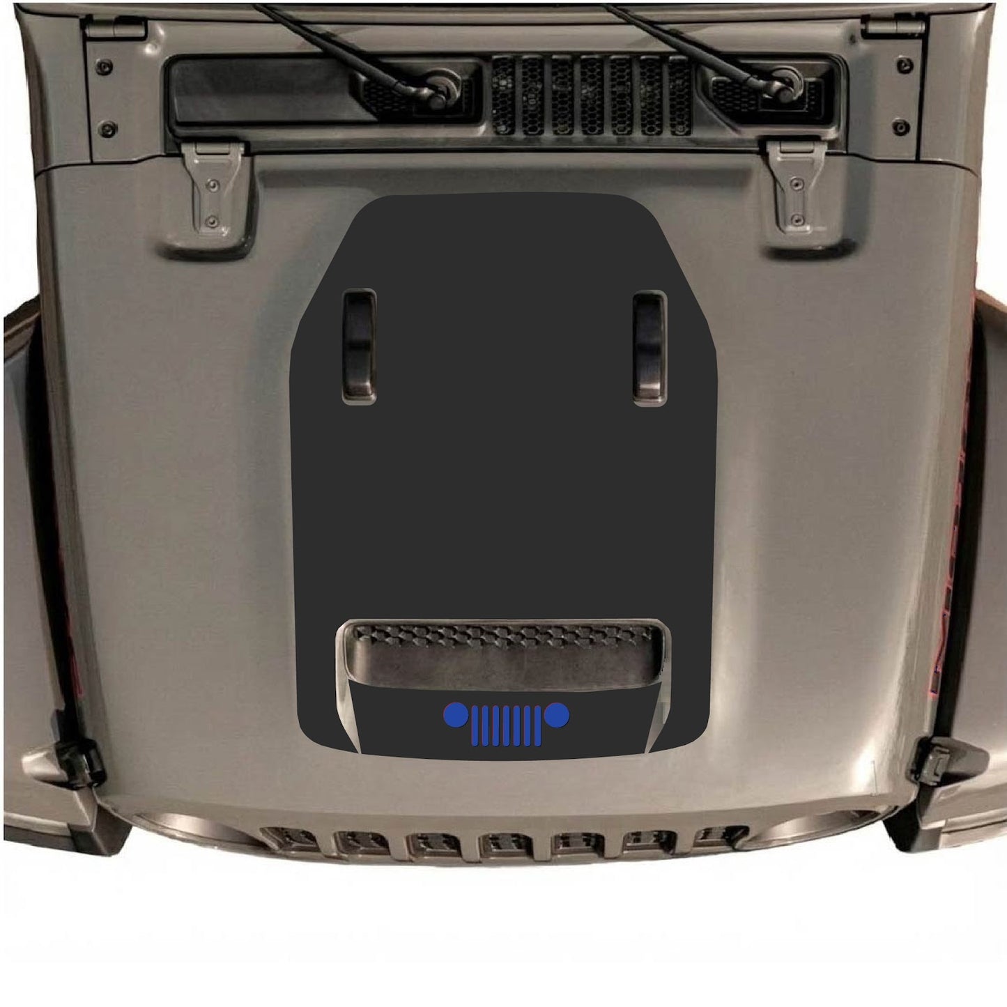 CarCode hood decal for Jeep Wrangler JL/JLU Rubicon 392 and JT Gladiator Mojave 2020-2026, stylish vehicle exterior graphic.