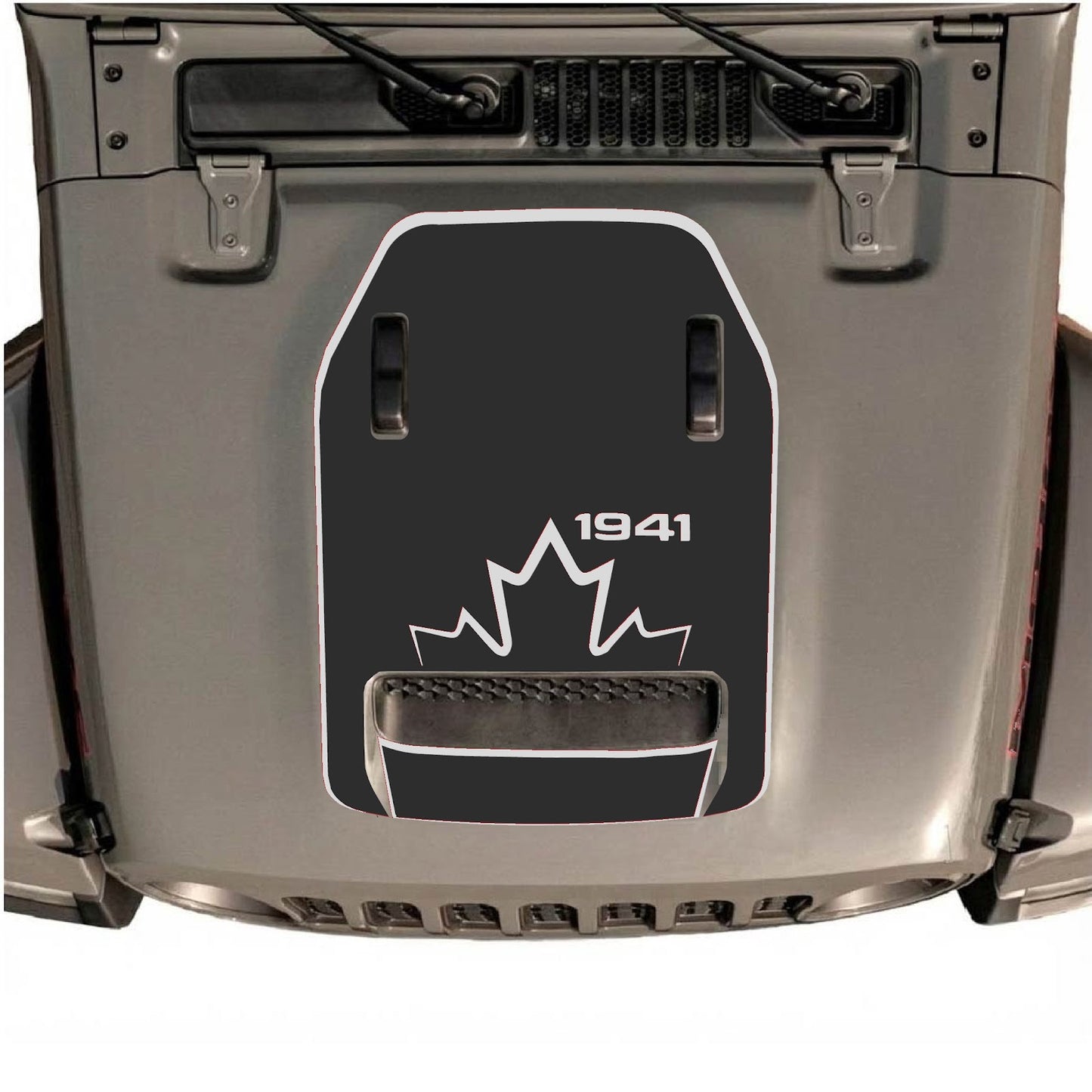 CarCode hood decal for Jeep Wrangler JL/JLU Rubicon 392 and JT Gladiator Mojave 2020-2026, style #17, featuring bold graphic design