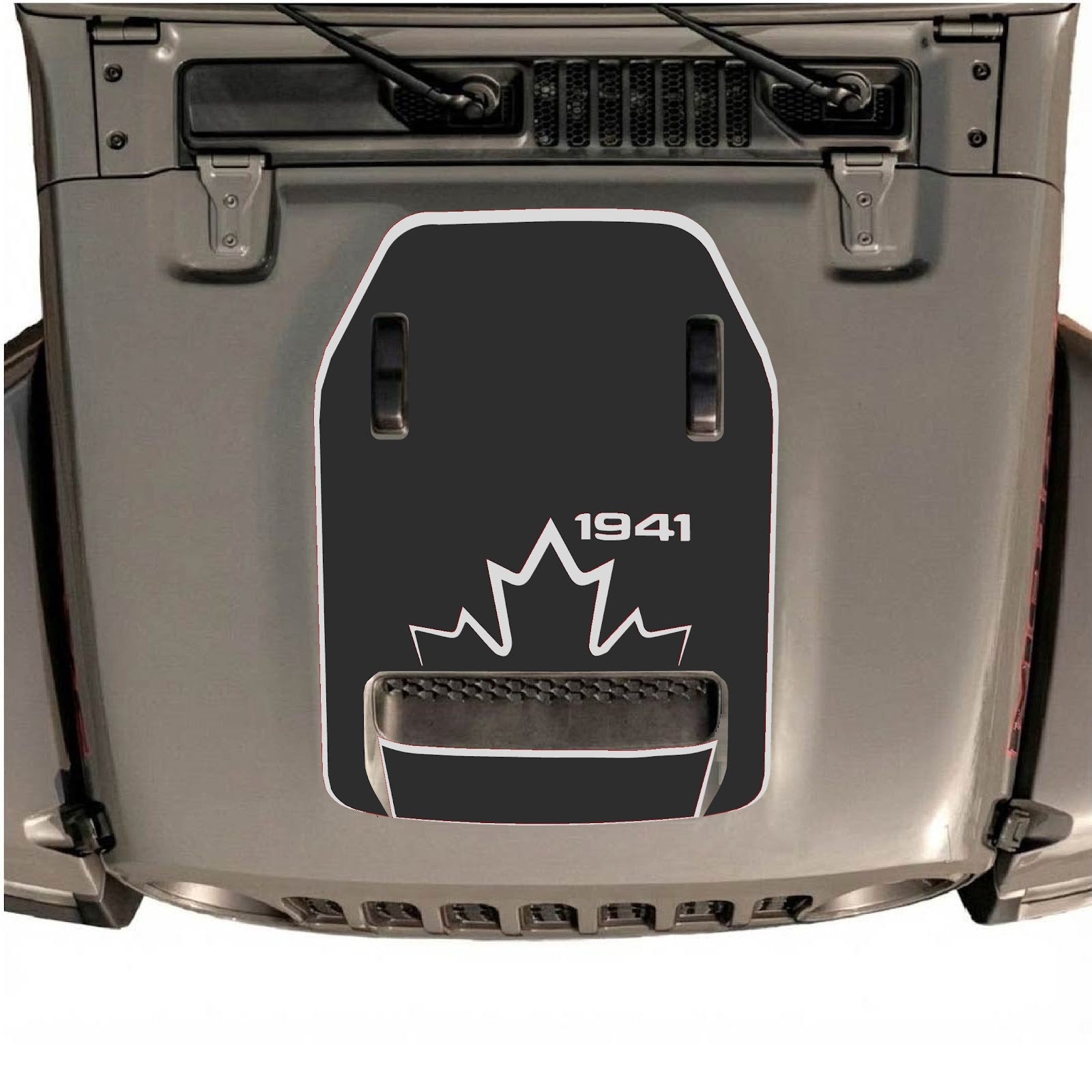 CarCode hood decal for Jeep Wrangler JL/JLU Rubicon 392 and JT Gladiator Mojave 2020-2026, style #17, featuring bold graphic design