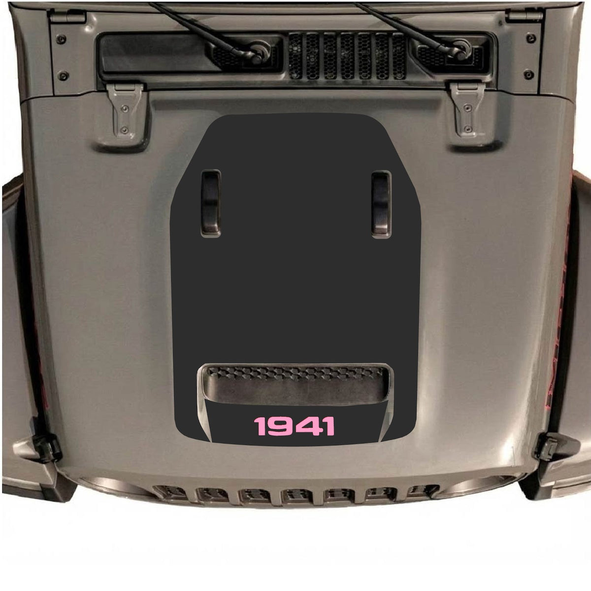 CarCode hood decal for Jeep Wrangler JL/JLU Rubicon 392 and JT Gladiator Mojave 2020-2026, style #66, shown on vehicle hood.