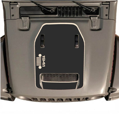CarCode hood decal for Jeep Wrangler JL/JLU Rubicon 392 and JT Gladiator Mojave, style #51, shown on vehicle hood.