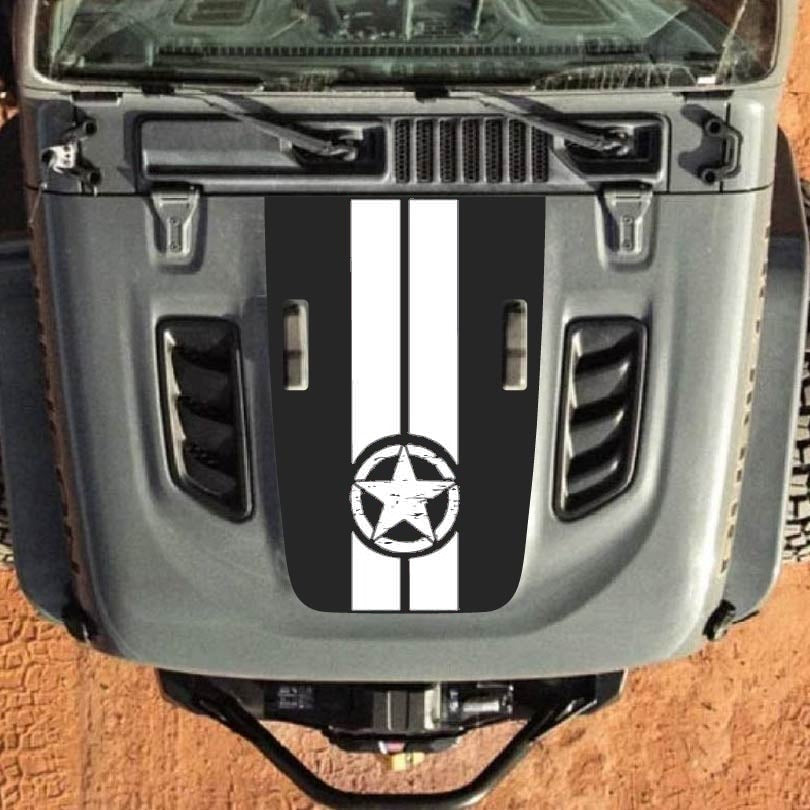 Hood Decal for Jeep Wrangler JL JLU Gladiator JT Rubicon Hood 2018+ Style #55