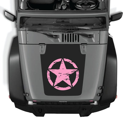 Jeep Wrangler JK/JKU hood decal in style #25 by CarCode, black and white graphic design on vehicle hood.