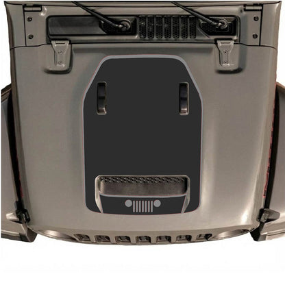 CarCode hood decal for Jeep Wrangler JL/JLU Rubicon 392 and JT Gladiator Mojave 2020-2026, style #61, shown on vehicle hood.