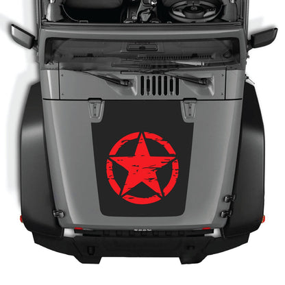 CarCode hood decal for Jeep Wrangler JK/JKU 2007-2018, style #25, featuring bold black and silver design on the vehicle's hood.