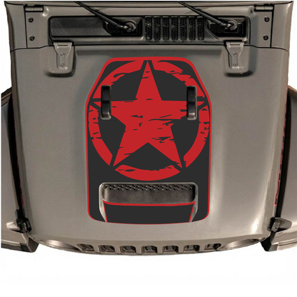 Jeep Wrangler JL/JLU Rubicon 392 & JT Gladiator Mojave hood decal by CarCode, style #35, in black with bold design on vehicle hood