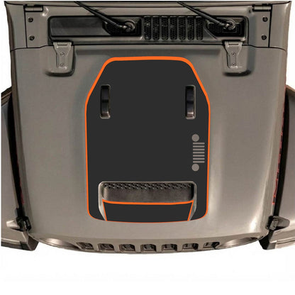 CarCode hood decal for Jeep Wrangler JL/JLU Rubicon 392 and JT Gladiator Mojave 2020-2026, style #97, shown on vehicle hood.
