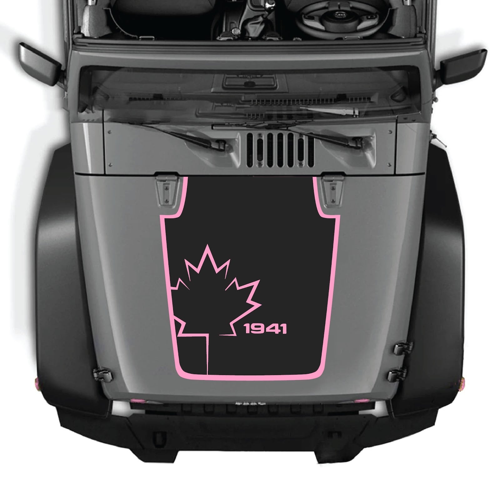 CarCode Hood Decal for Jeep Wrangler JK/JKU 2007-2018, style #18, featuring bold graphic design on the vehicle's hood.