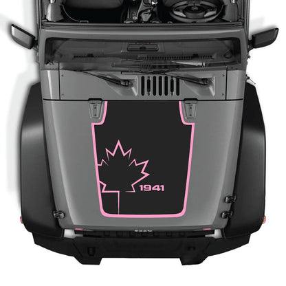 CarCode Hood Decal for Jeep Wrangler JK/JKU 2007-2018, style #18, featuring bold graphic design on the vehicle's hood.