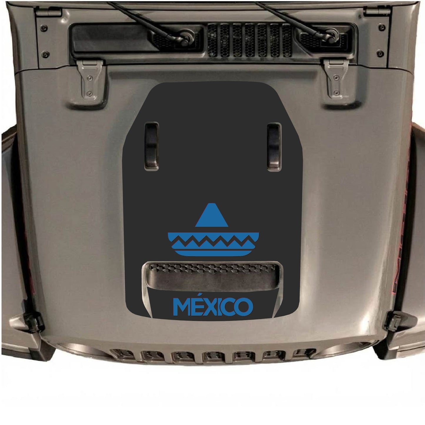CarCode hood decal for Jeep Wrangler JL/JLU Rubicon 392 and JT Gladiator Mojave 2020-2026, style #16, shown on vehicle hood.