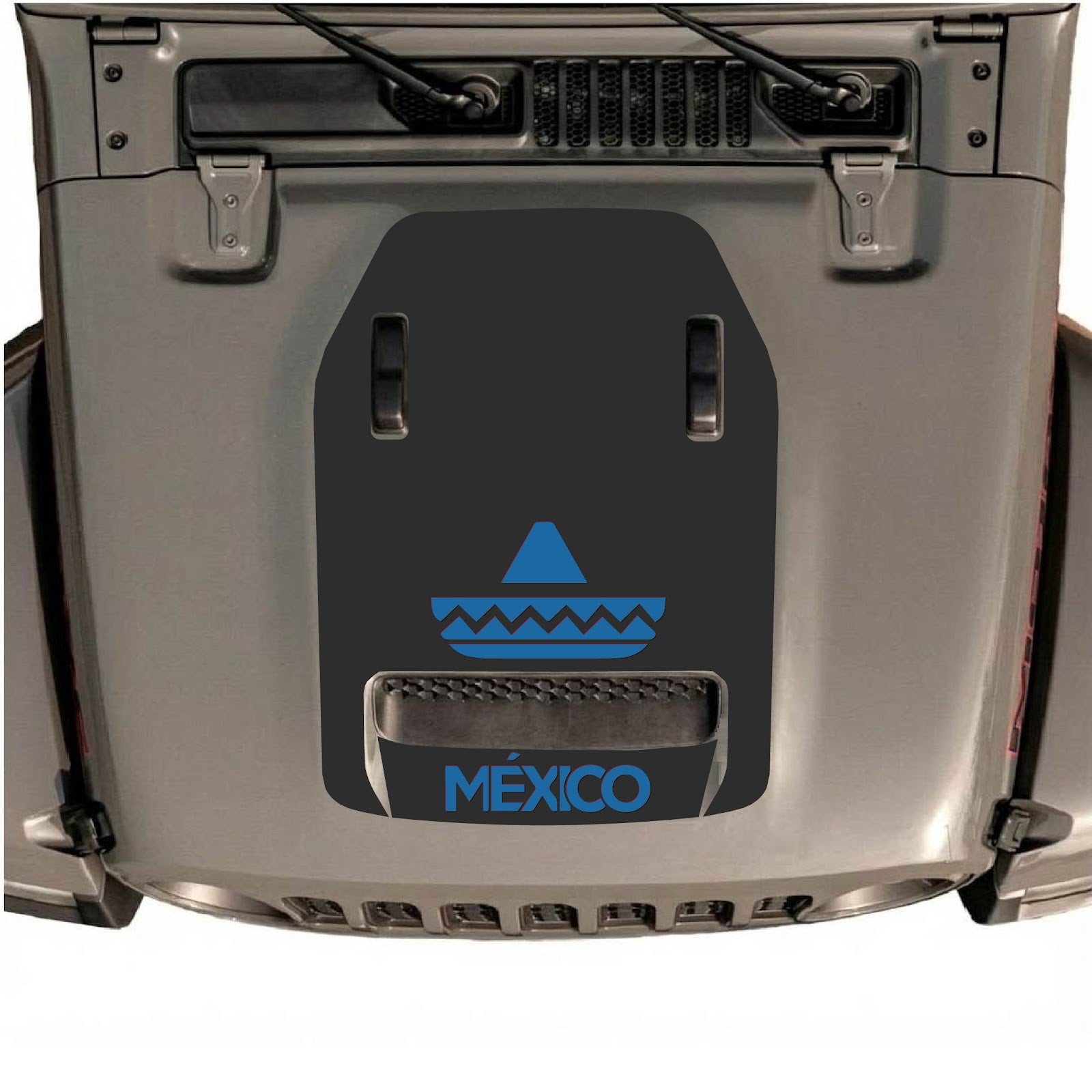 CarCode hood decal for Jeep Wrangler JL/JLU Rubicon 392 and JT Gladiator Mojave 2020-2026, style #16, shown on vehicle hood.
