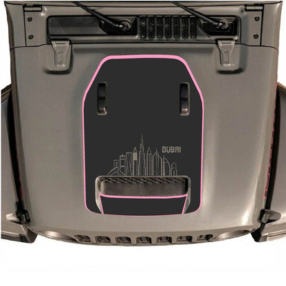 CarCode hood decal for Jeep Wrangler JL/JLU Rubicon 392 and JT Gladiator Mojave, style #75, in black with bold design.