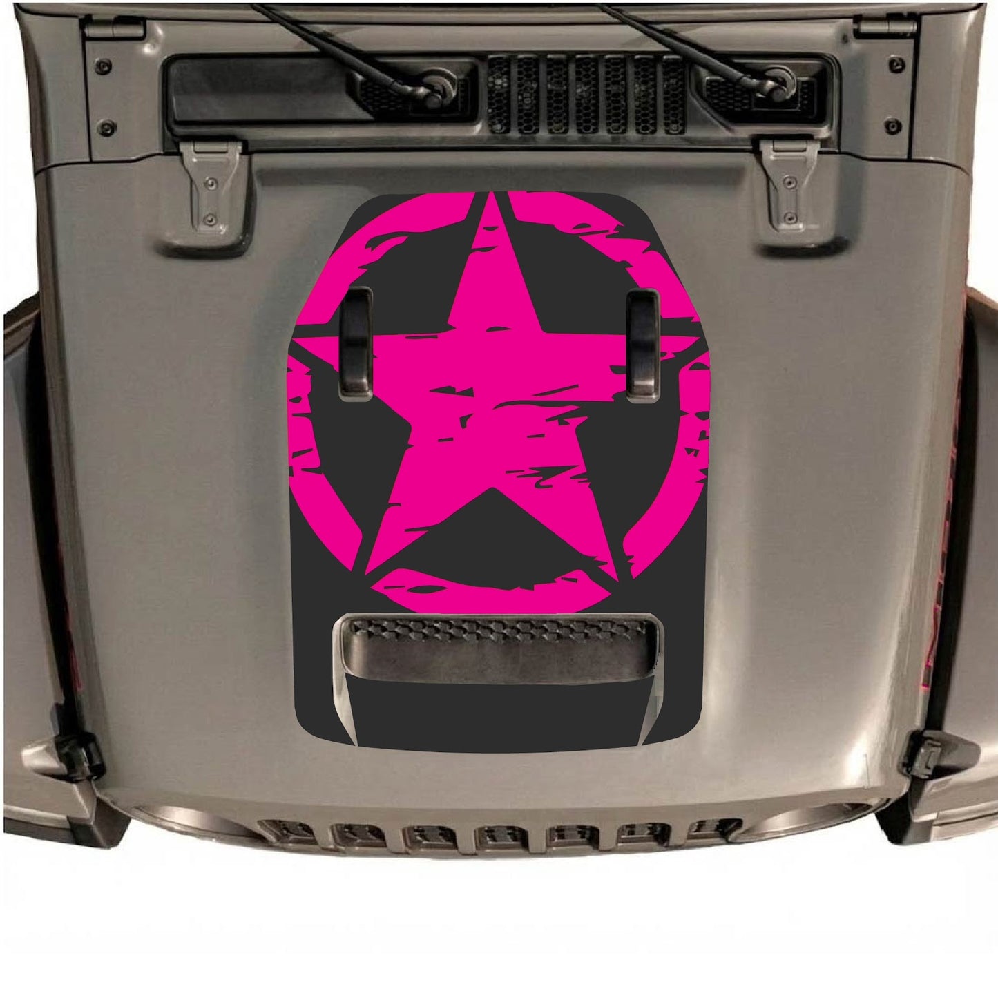 CarCode hood decal for Jeep Wrangler JL/JLU Rubicon 392 and JT Gladiator Mojave 2020-2026, style #36, shown on vehicle hood.