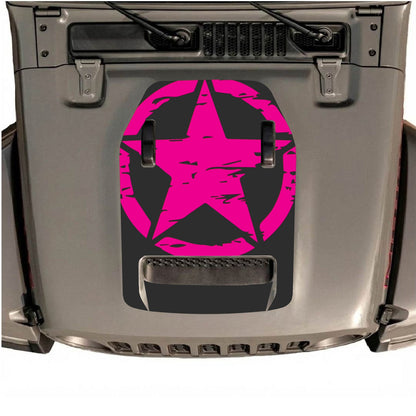 CarCode hood decal for Jeep Wrangler JL/JLU Rubicon 392 and JT Gladiator Mojave 2020-2026, style #36, shown on vehicle hood.