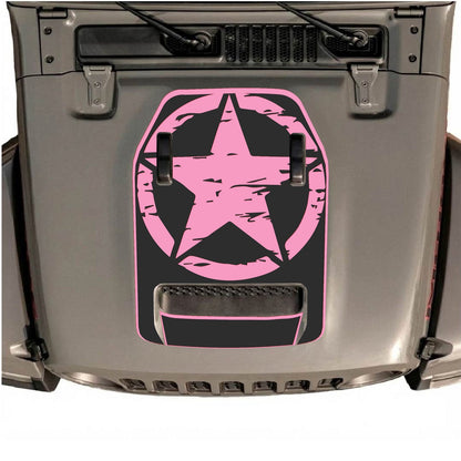 CarCode hood decal for Jeep Wrangler JL/JLU Rubicon 392 and JT Gladiator Mojave 2020-2026, style #35, shown on vehicle hood.