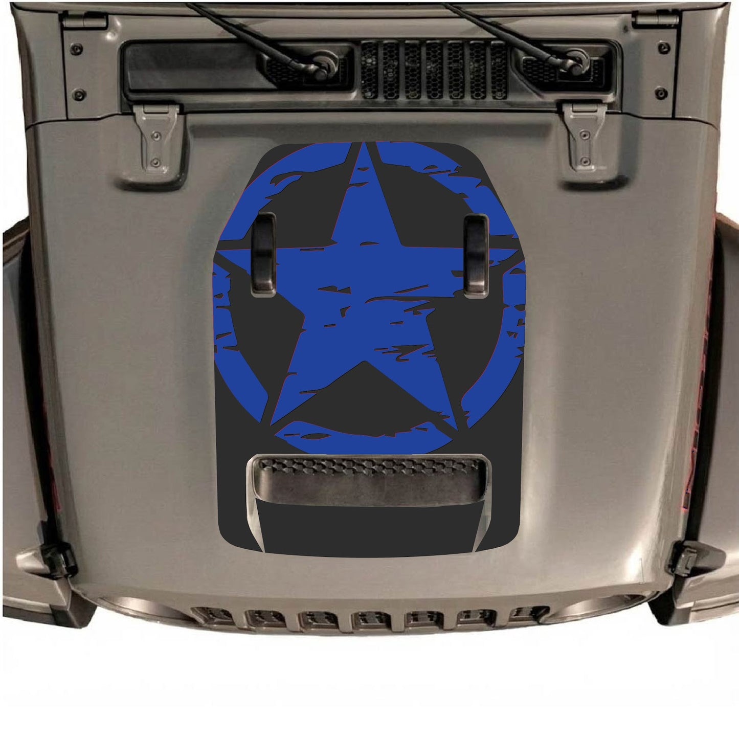 Jeep Wrangler JL/JLU Rubicon Hood Decal by CarCode, style #36, featuring bold graphic design on vehicle hood.