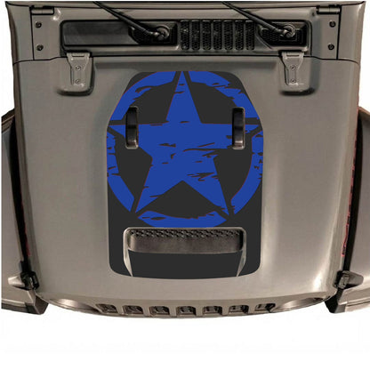 Jeep Wrangler JL/JLU Rubicon Hood Decal by CarCode, style #36, featuring bold graphic design on vehicle hood.