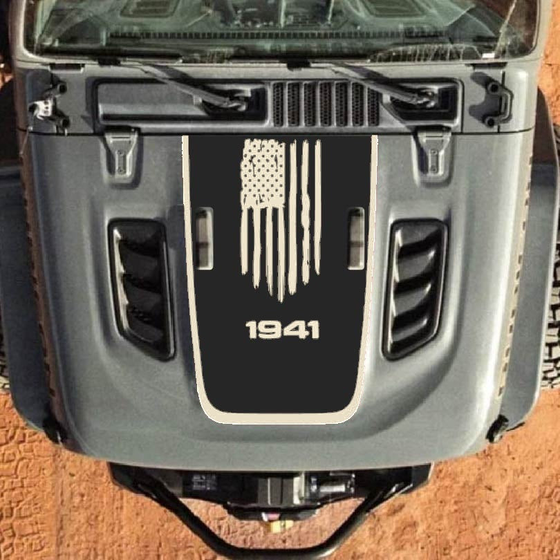Hood Decal for Jeep Wrangler JL JLU Gladiator JT Rubicon Hood 2018+ Style #33