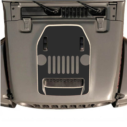 CarCode hood decal for Jeep Wrangler JL/JLU Rubicon 392 and JT Gladiator Mojave 2020-2026, style #69, shown on vehicle hood.