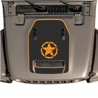 CarCode hood decal for Jeep Wrangler JL/JLU Rubicon 392 and JT Gladiator Mojave, style #45, black vinyl graphic on vehicle hood