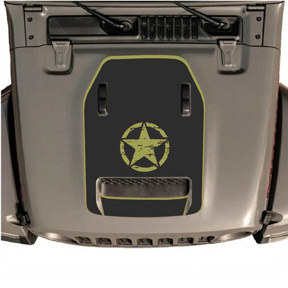 CarCode hood decal for Jeep Wrangler JL/JLU Rubicon 392 and JT Gladiator Mojave 2020-2026, style #45, shown on vehicle hood.
