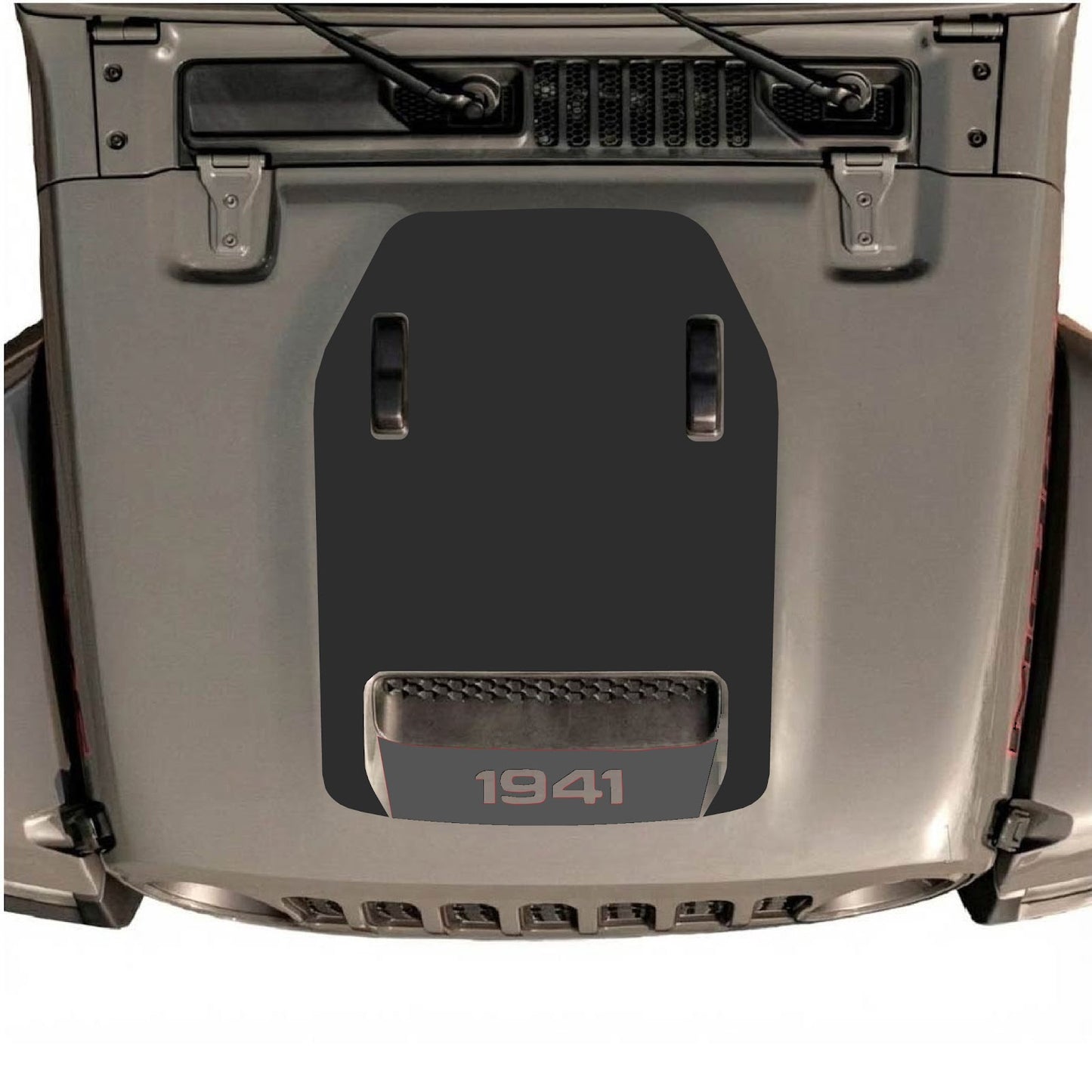 Jeep Wrangler JL/JLU Rubicon 392 and Gladiator Mojave hood decal by CarCode, stylish graphic design on vehicle hood.