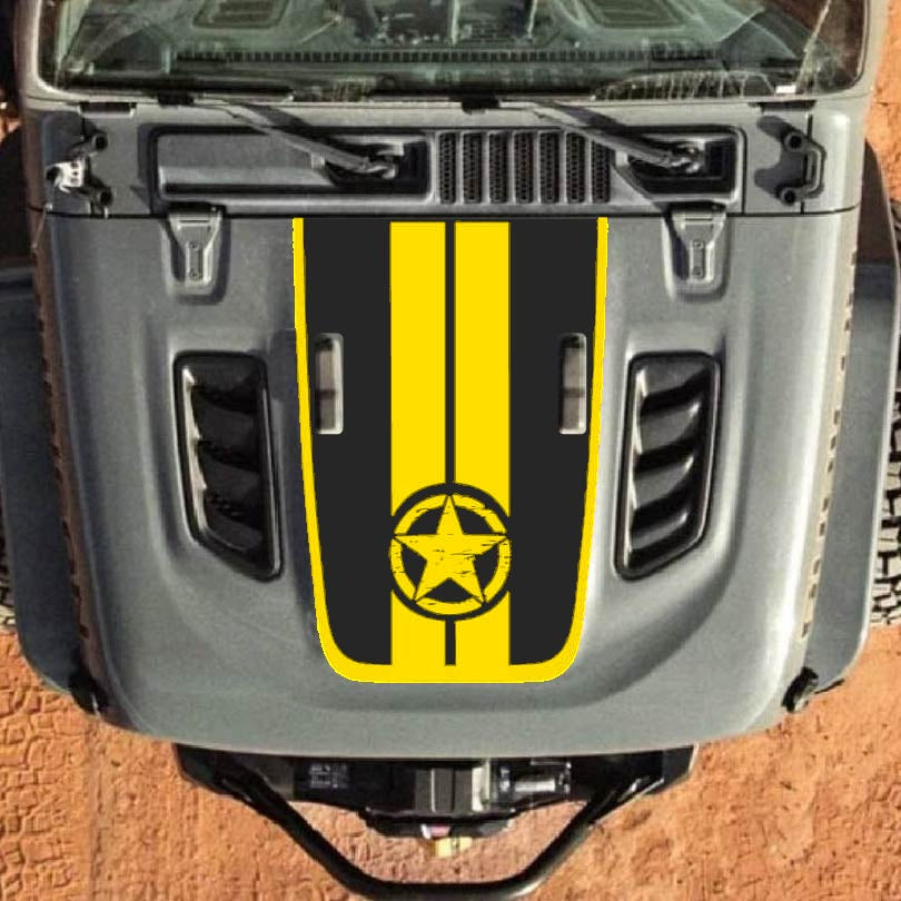 Hood Decal for Jeep Wrangler JL JLU Gladiator JT Rubicon Hood 2018+ Style #53