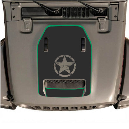 CarCode hood decal for Jeep Wrangler JL/JLU Rubicon 392 and JT Gladiator Mojave 2020-2026, style #91, shown on vehicle hood
