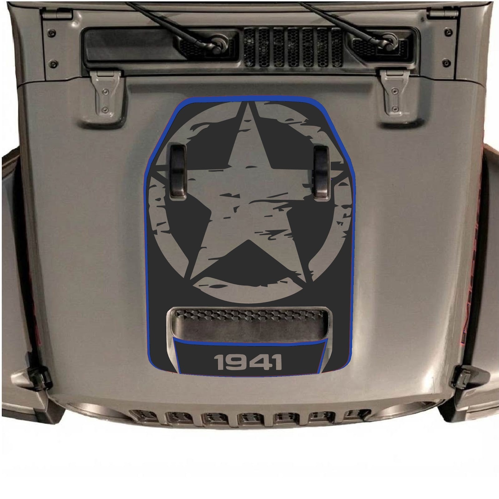 CarCode hood decal for Jeep Wrangler JL/JLU Rubicon 392 and Gladiator Mojave, style #85, featuring bold graphic design on the hood.