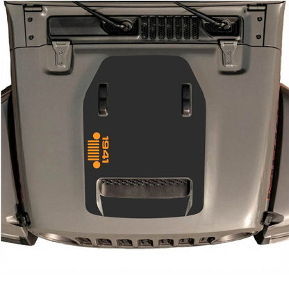 Jeep Wrangler JL/JLU Rubicon 392 or JT Gladiator Mojave hood decal by CarCode, style #52, featuring bold black graphic design.