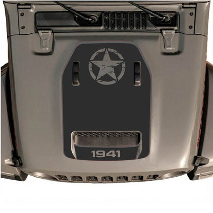 CarCode Jeep Wrangler JL/JLU Rubicon 392 and JT Gladiator Mojave hood decal in style #88, featuring bold graphic design.