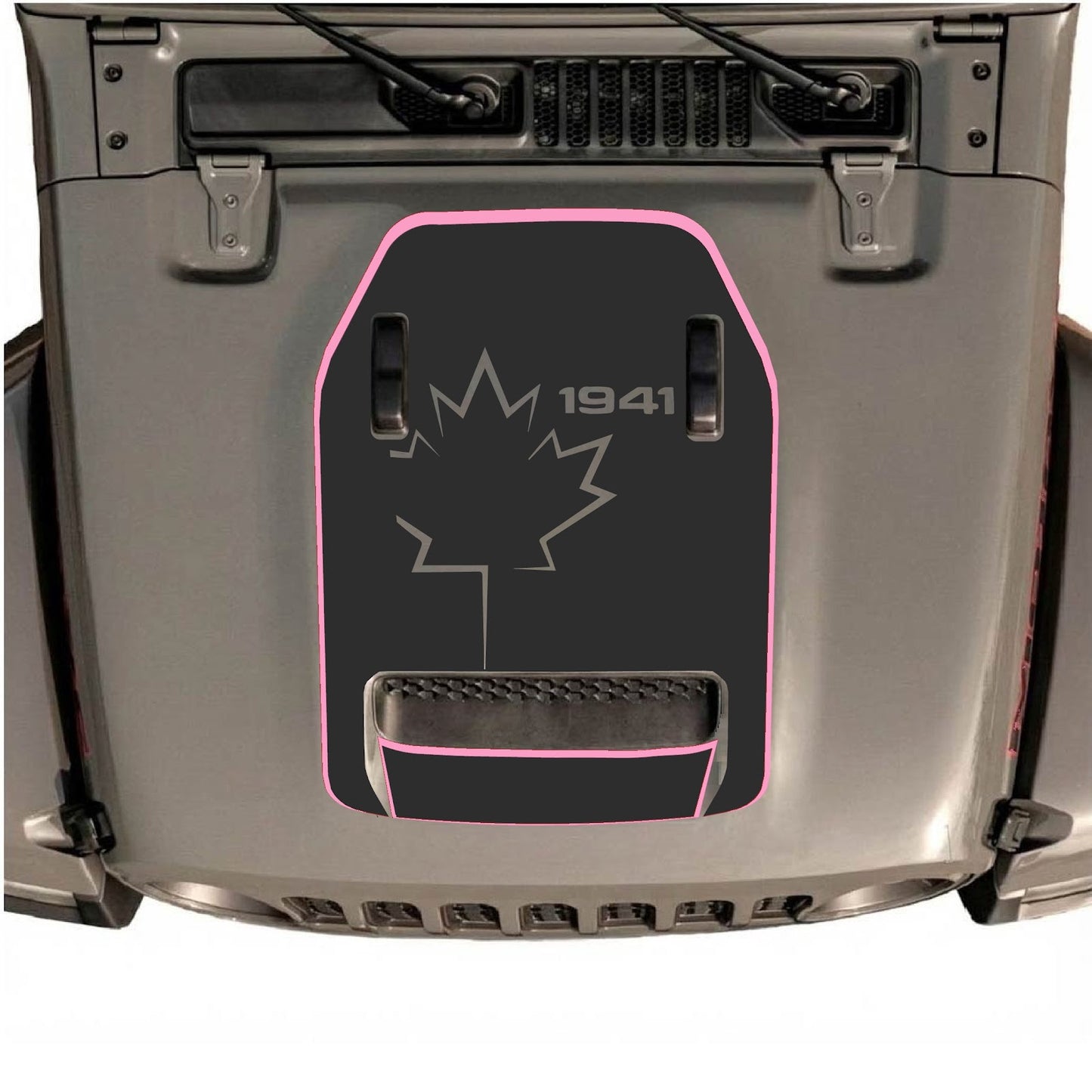CarCode hood decal for Jeep Wrangler JL/JLU Rubicon 392 and JT Gladiator Mojave 2020-2026, style #79, shown on vehicle hood
