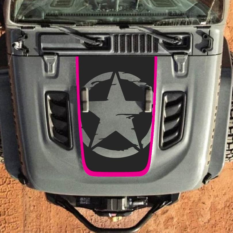 Hood Decal for Jeep Wrangler JL JLU Gladiator JT Rubicon Hood 2018+ Style #84