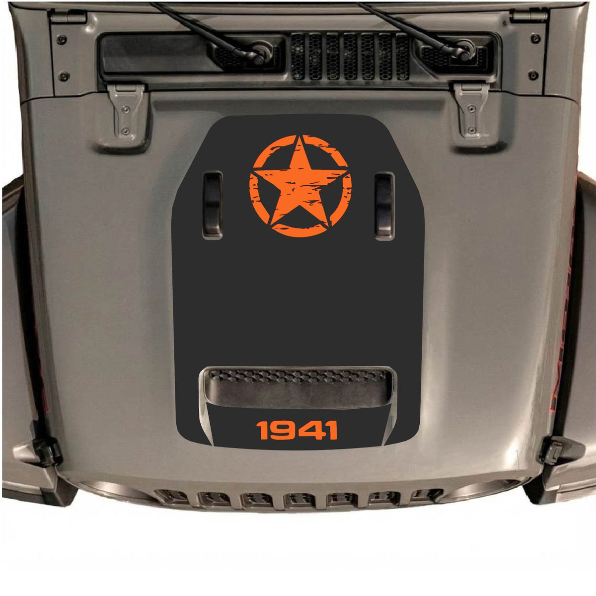 alt
Autocollant de capot CarCode pour Jeep Wrangler JL/JLU Rubicon 392 et JT Gladiator Mojave 2020-2026, style n°40, présenté sur le capot du véhicule.