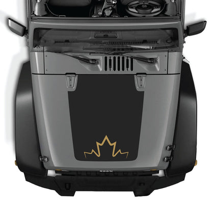 CarCode hood decal for Jeep Wrangler JK/JKU 2007-2018, style #11, black and white graphic design on vehicle hood.