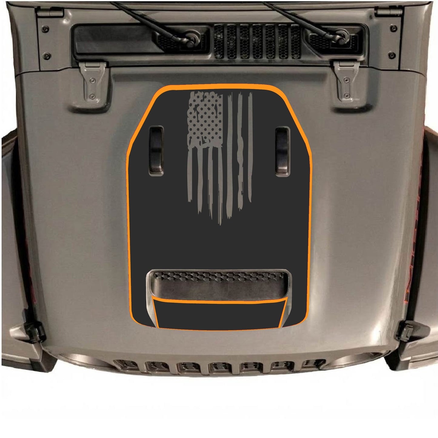 CarCode hood decal for Jeep Wrangler JL/JLU Rubicon 392 and JT Gladiator Mojave 2020-2026, style #84, in black and white design.