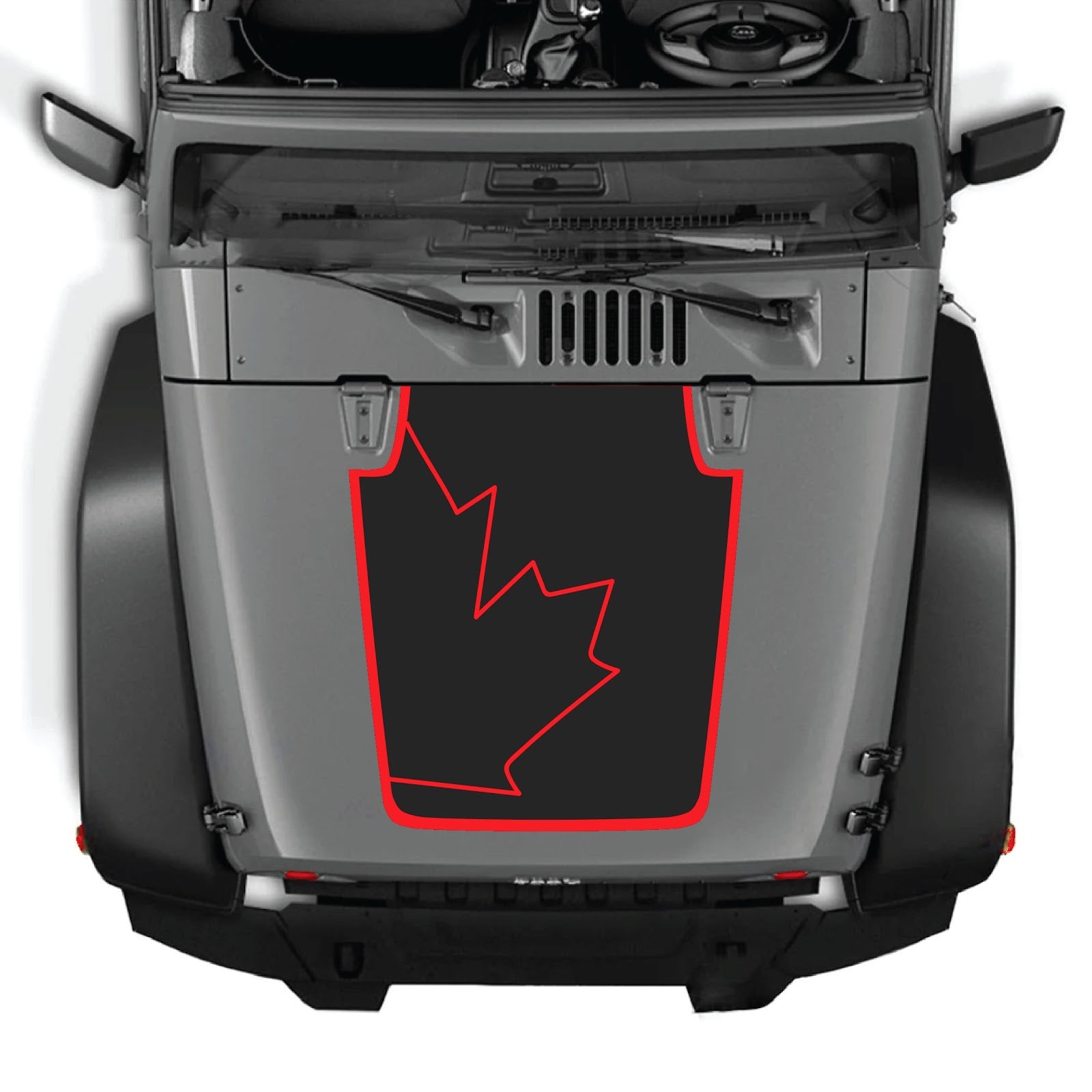 Jeep Wrangler JK/JKU hood decal by CarCode, style #15, featuring bold graphic design on the vehicle's hood.