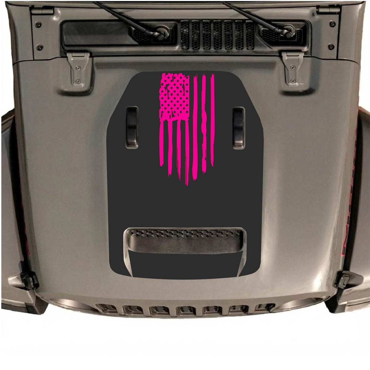 CarCode hood decal for Jeep Wrangler JL/JLU Rubicon 392 and JT Gladiator Mojave 2020-2026, style #32, shown on vehicle hood.