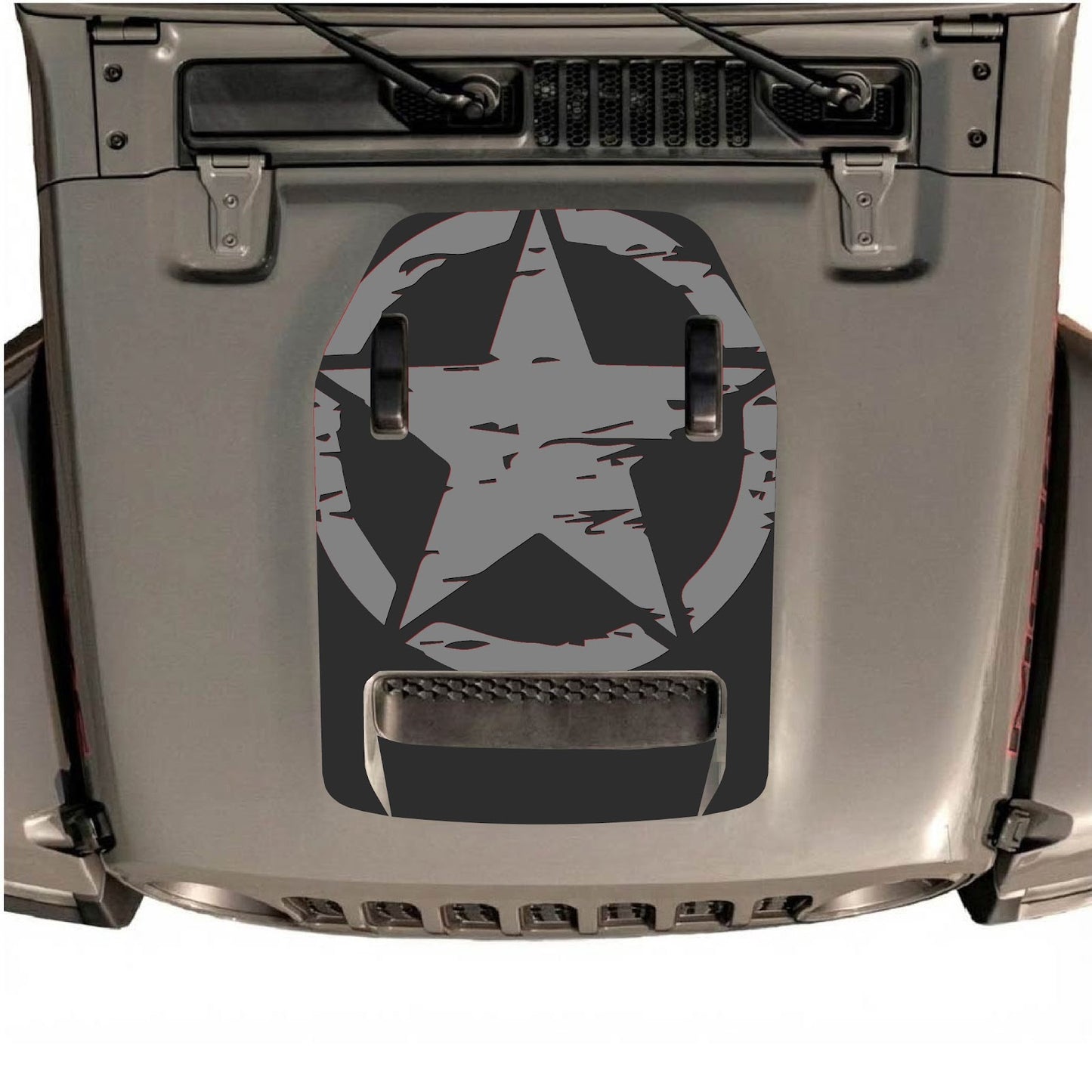 CarCode hood decal for Jeep Wrangler JL/JLU Rubicon 392 and JT Gladiator Mojave, style #36, shown on vehicle hood.