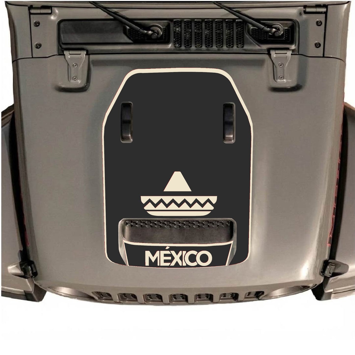 CarCode hood decal for Jeep Wrangler JL/JLU Rubicon 392 and JT Gladiator Mojave, style #15 on vehicle hood.