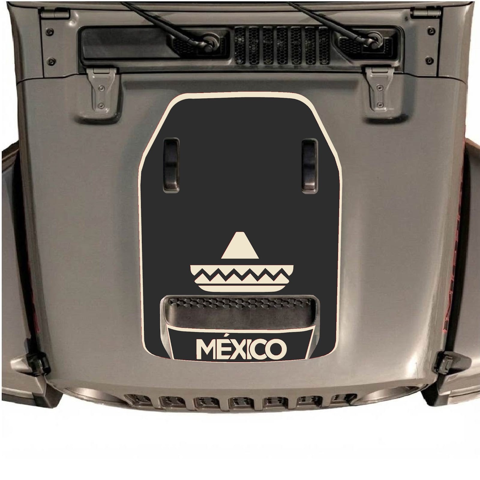 CarCode hood decal for Jeep Wrangler JL/JLU Rubicon 392 and JT Gladiator Mojave, style #15 on vehicle hood.